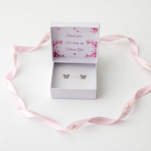 FLOWER GIRL BUTTERFLY EARRINGS THANK YOU GIFT