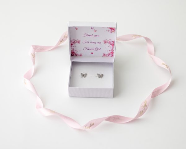 FLOWER GIRL BUTTERFLY EARRINGS THANK YOU GIFT
