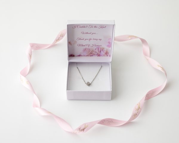 ELLA EARRING & NECKLACE KNOT SET - SILVER - Image 4