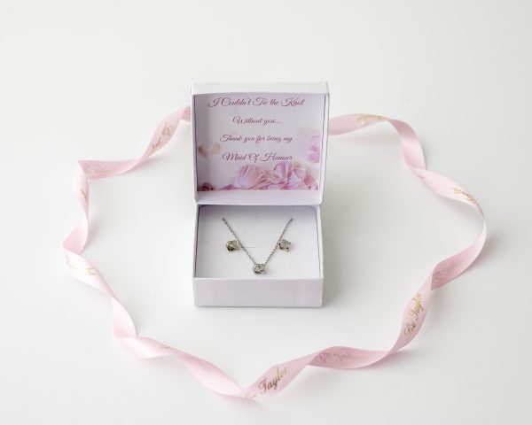 ELLA EARRING & NECKLACE KNOT SET - SILVER - Image 3