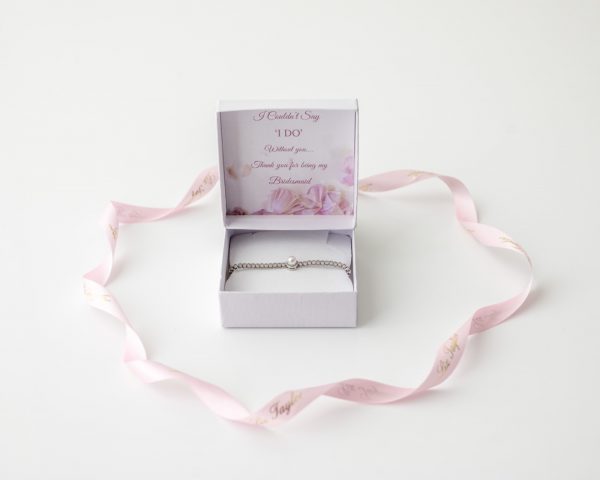 CLARABELLE PEARL & CRYSTAL MAID OF HONOUR THANK YOU GIFT BRACELET - Image 3