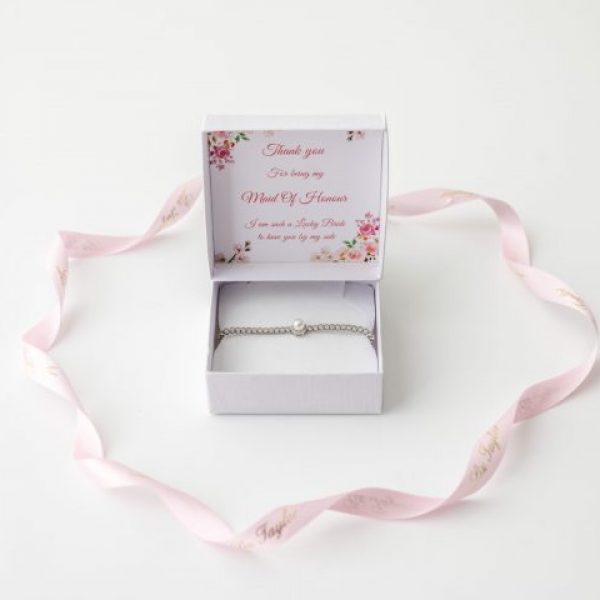 CLARABELLE PEARL & CRYSTAL MAID OF HONOUR THANK YOU GIFT BRACELET