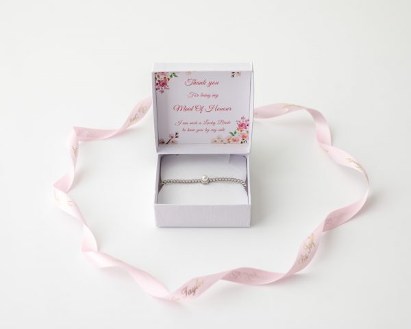 CLARABELLE PEARL & CRYSTAL MAID OF HONOUR THANK YOU GIFT BRACELET