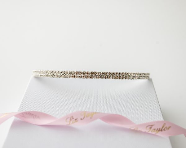 MILLIE DOUBLE ROW CRYSTAL HEADBAND - SILVER