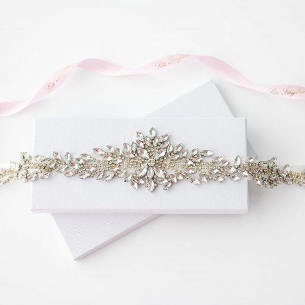 MARILYN LUXURY CRYSTAL BRIDAL BELT - SILVER
