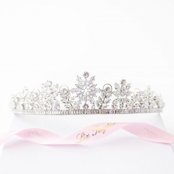 BEATRICE CRYSTAL GLAMOUR TIARA - SILVER