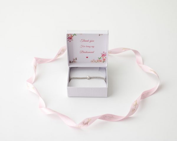 CLARABELLE PEARL & CRYSTAL MAID OF HONOUR THANK YOU GIFT BRACELET - Image 5
