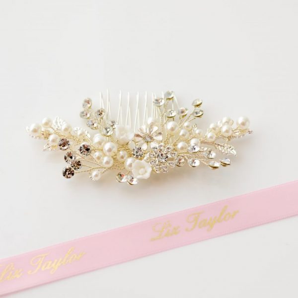 JULIET PEARL HAIR COMB SILVER