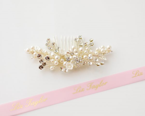 JULIET PEARL HAIR COMB SILVER - Image 2