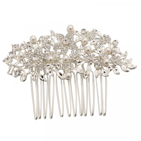 ELLIE MAY FLOWER & PEARL HAIR COMB - Image 3