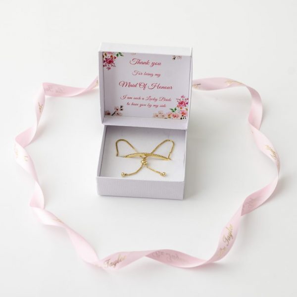 NIEVE CRYSTAL ELEGANCE BRACELET- MAID OF HONOUR THANK YOU GIFT GOLD