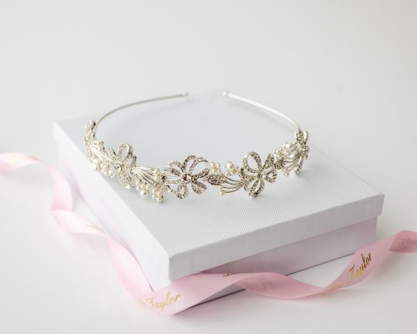 CASSANDRA CRYSTAL CHERISH HEADBAND - SILVER - Image 2