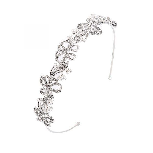 CASSANDRA CRYSTAL CHERISH HEADBAND - SILVER - Image 3