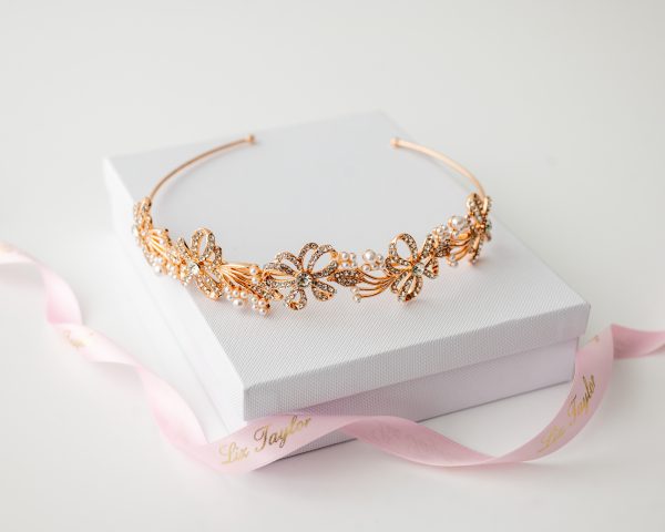 CASSANDRA CRYSTAL CHERISH HEADBAND - ROSE GOLD - Image 2
