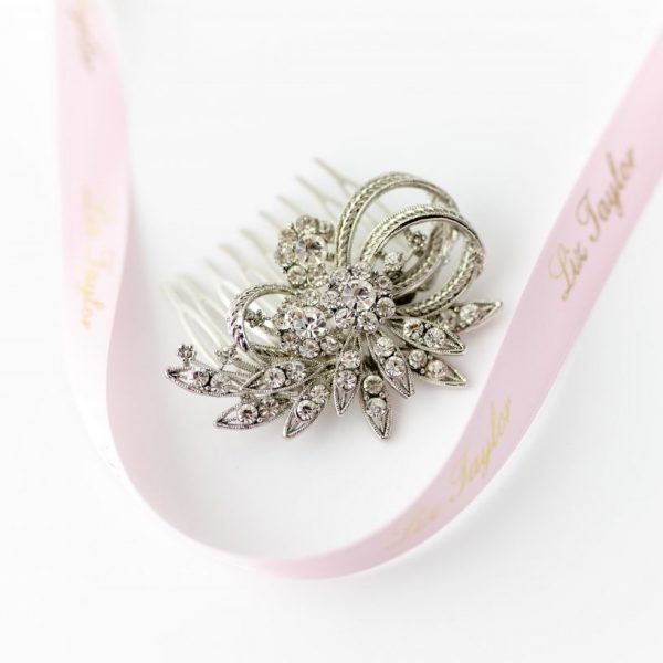 ETTA VINTAGE CRYSTAL HAIR COMB-SILVER