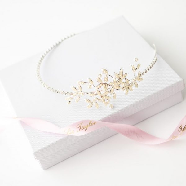 CAMILLA CHIC PEARL HEADBAND - SILVER