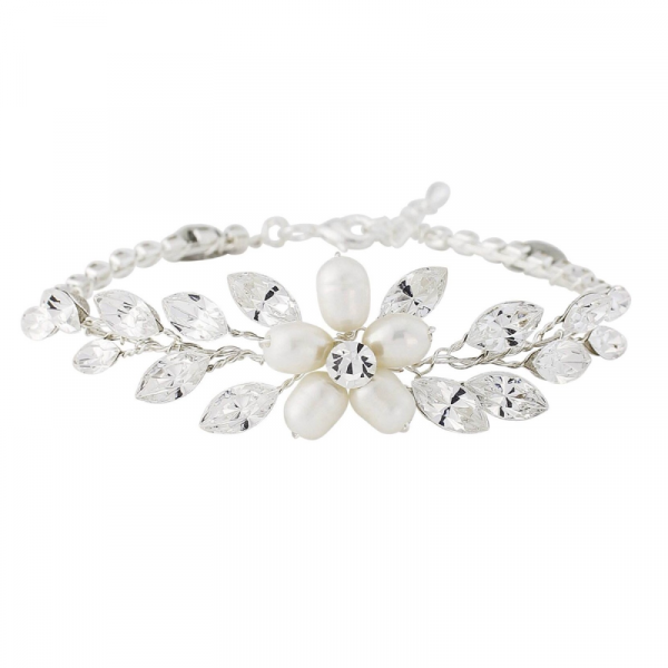 ELOUISE FRESHWATER PEARL BRACELET- IVORY & SILVER