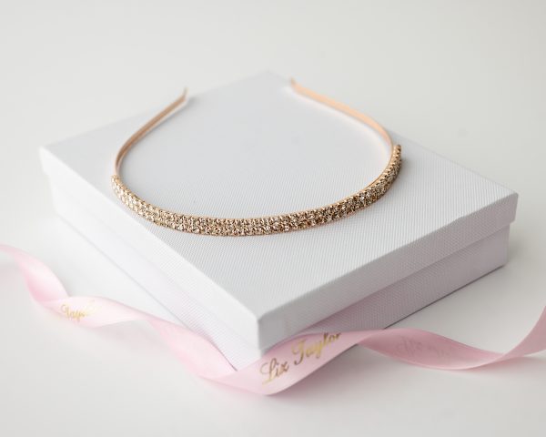 MILLIE DOUBLE ROW CRYSTAL HEADBAND - ROSE GOLD - Image 3