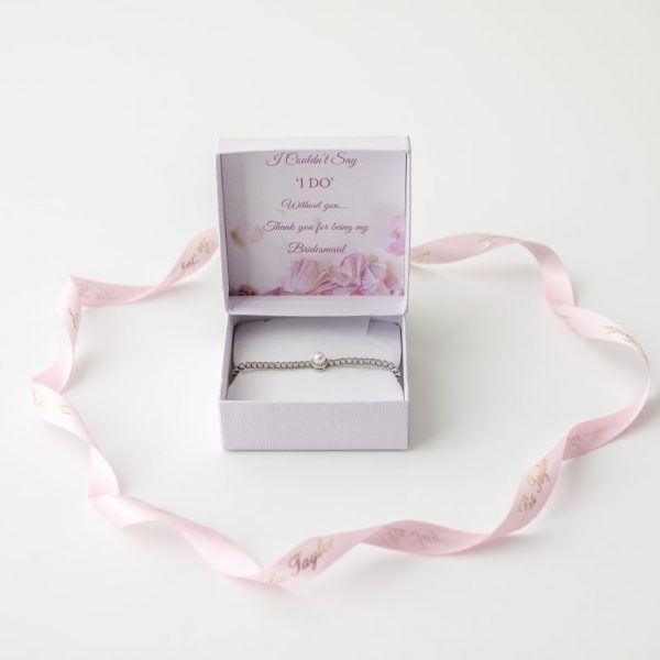 CLARABELLE PEARL & CRYSTAL BRIDESMAID THANK YOU GIFT BRACELET