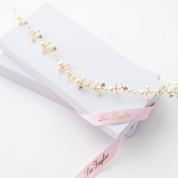 GRACE PEARL EMBELLISHED BRIDAL BELT - GOLD
