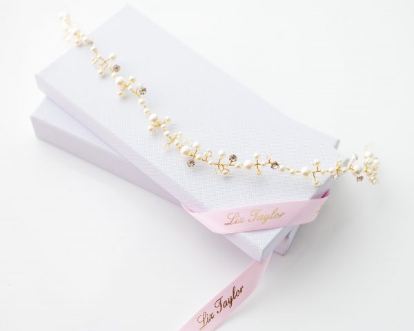 GRACE PEARL EMBELLISHED BRIDAL BELT - GOLD