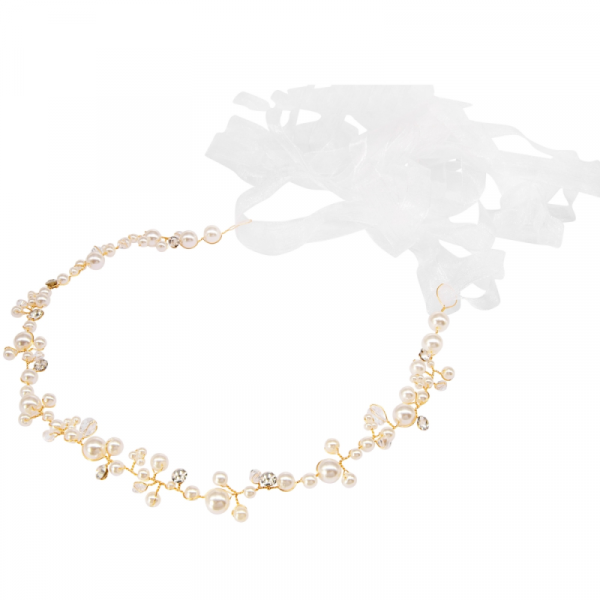 GRACE PEARL EMBELLISHED BRIDAL BELT - GOLD - Image 3