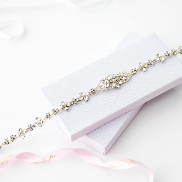 ELEGANT CRYSTAL BRIDAL BELT - SILVER