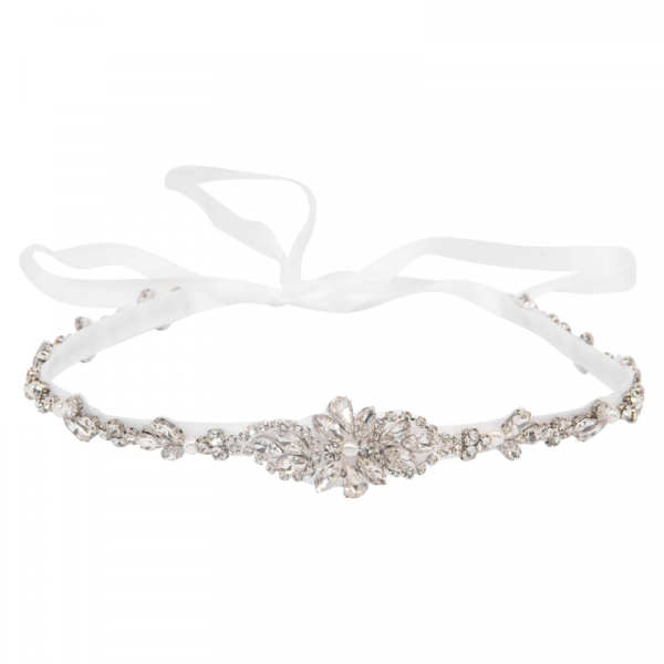 ELEGANT CRYSTAL BRIDAL BELT - SILVER - Image 3