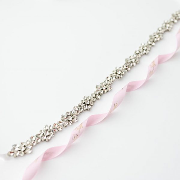 GLISTENING CRYSTAL BRIDAL BELT - SILVER