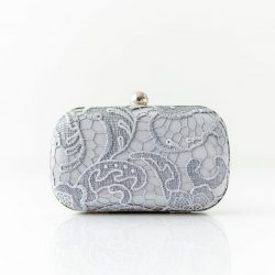 LULU SILVER LACE CLUTCH BAG