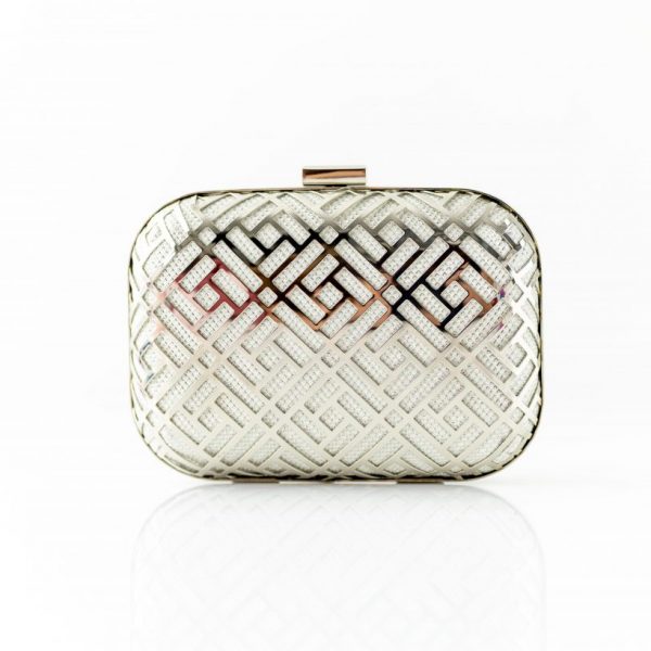 ORLA IVORY & SILVER CLUTCH BAG