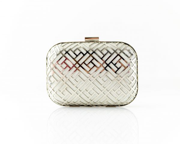 ORLA IVORY & SILVER CLUTCH BAG