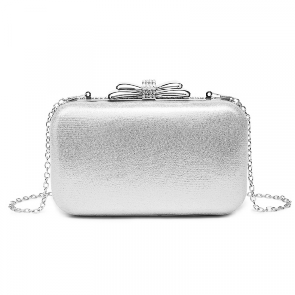 GLITZY GLAM CLUTCH BAG- SILVER
